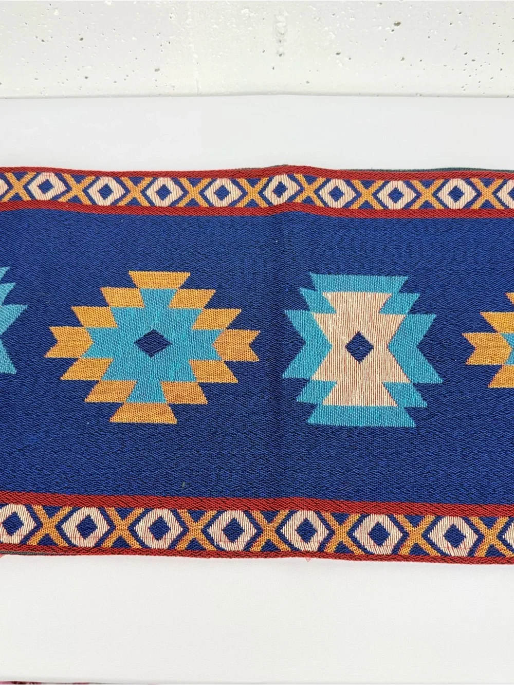 Sonoran Souvenirs Blue Red Southwest Table Runner 13” x 72” NEW